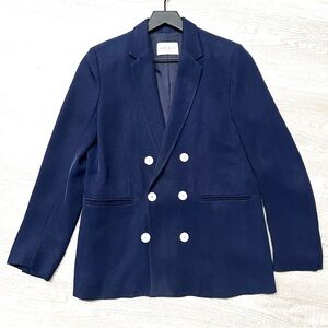 Sandro Paris Womens Navy Nautical Double Breasted Blazer Size 38 TheRealReal